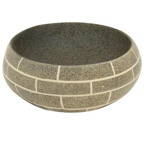 Håndvask til bordplade 59x40x15 cm oval keramik flerfarvet