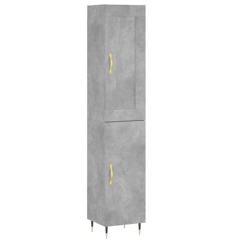 Skab 34,5x34x180 cm konstrueret træ betongrå
