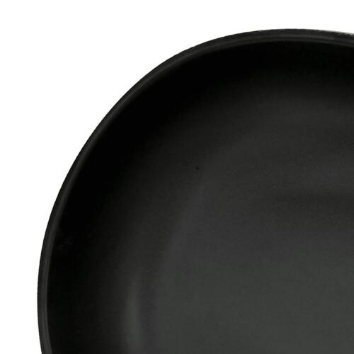 Håndvask til bordplade 59x40x14 cm oval keramik sort og blå