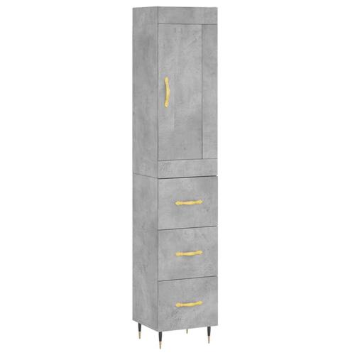 Skab 34,5x34x180 cm konstrueret træ betongrå