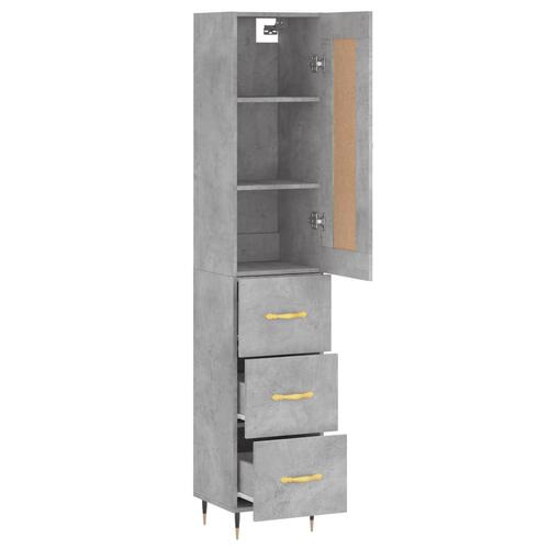 Skab 34,5x34x180 cm konstrueret træ betongrå