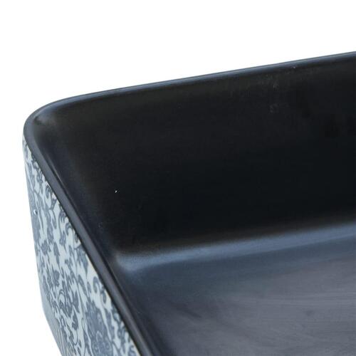 Håndvask til bord 46x35,5x13 cm rektangulær keramik sort og blå