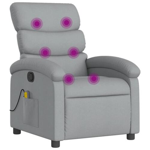 Massagestol stof lysegrå