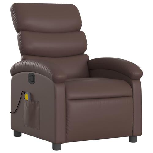 Massagestol kunstlæder brun