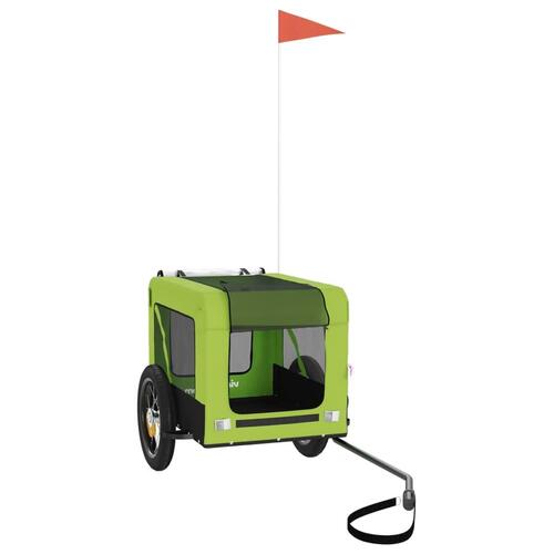 Hundetrailer til cykel oxfordstof og jern grøn og sort
