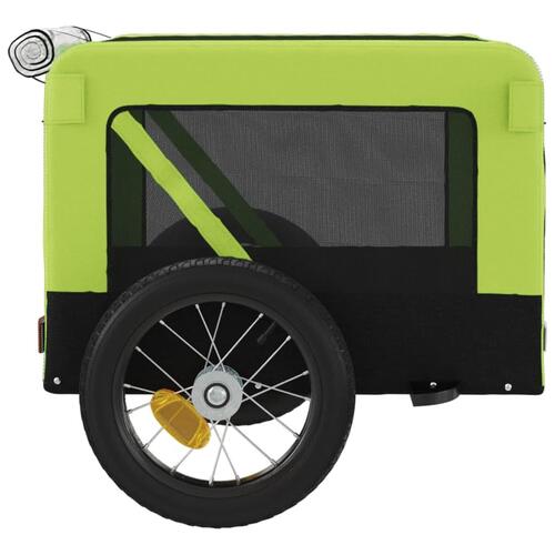 Hundetrailer til cykel oxfordstof og jern grøn og sort