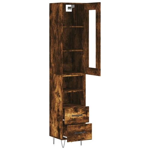 Skab 34,5x34x180 cm konstrueret træ røget egetræ