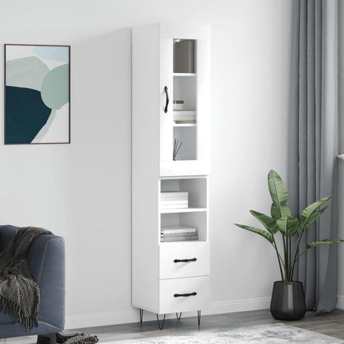 Skab 34,5x34x180 cm konstrueret træ hvid