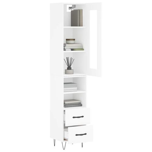 Skab 34,5x34x180 cm konstrueret træ hvid
