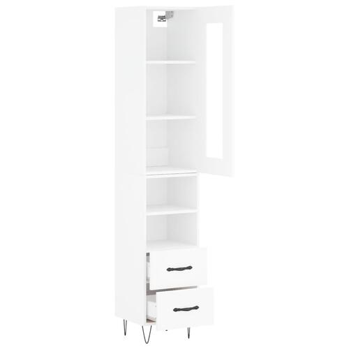 Skab 34,5x34x180 cm konstrueret træ hvid