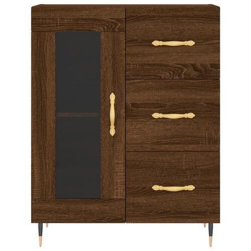 Højskab 69,5x34x180 cm konstrueret træ brun egetræsfarve