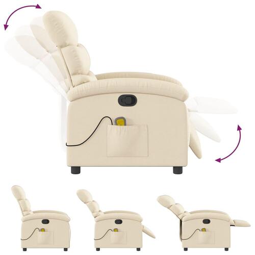 Massagestol stof cremefarvet