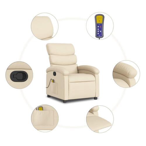 Massagestol stof cremefarvet