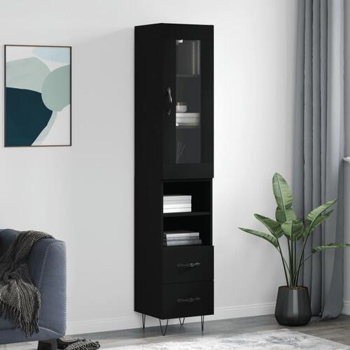 Skab 34,5x34x180 cm konstrueret træ sort