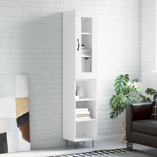 Skab 34,5x34x180 cm konstrueret træ hvid