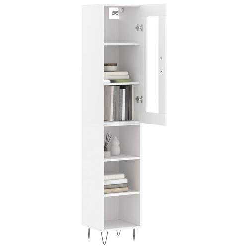 Skab 34,5x34x180 cm konstrueret træ hvid