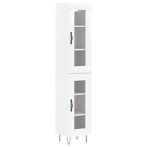 Skab 34,5x34x180 cm konstrueret træ hvid