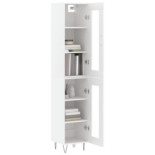 Skab 34,5x34x180 cm konstrueret træ hvid