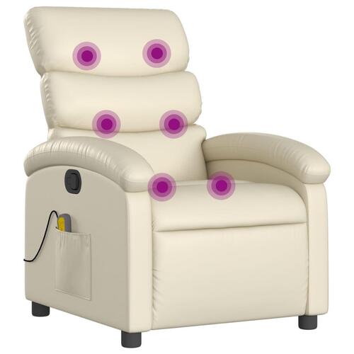 Massagestol kunstlæder cremefarvet