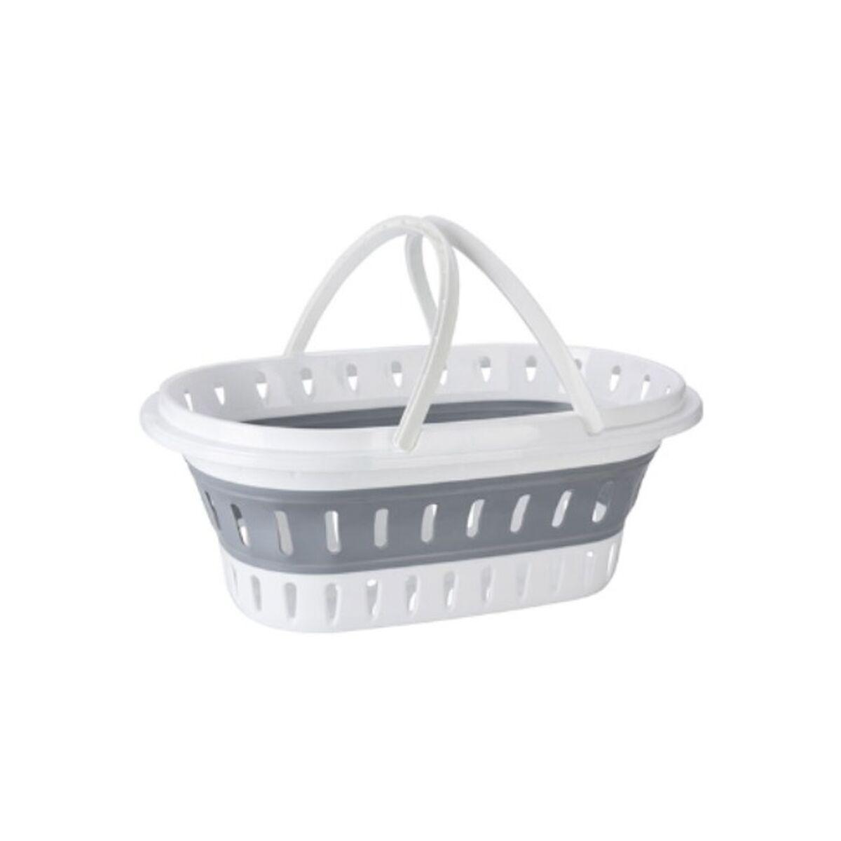 Bathroom Solutions sammenfoldelig tøjkurv - 60 × 40 × 27 cm, hvid/grå
