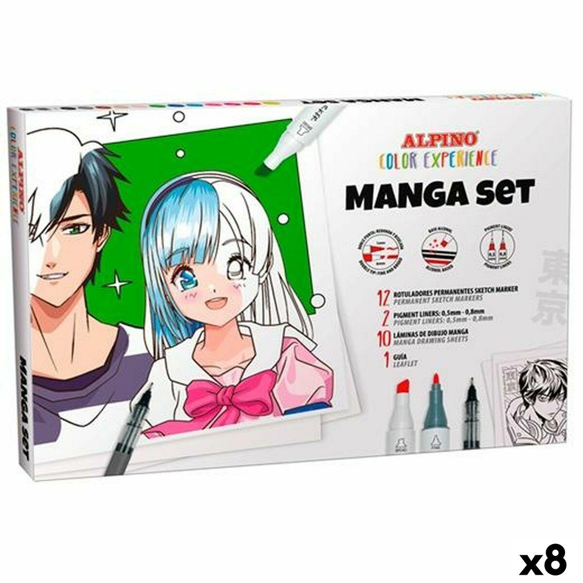 Alpino Manga Color Experience - sæt med fiberpenne (8 enheder)