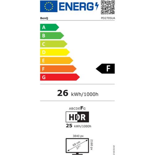 Skærm BenQ PD2705UA 27" IPS HDR10 LCD Flicker free 60 Hz