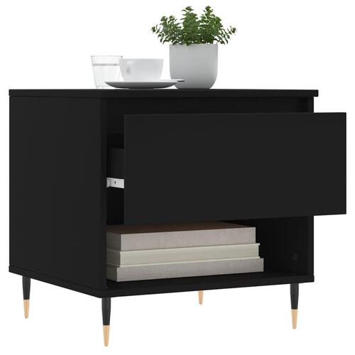 Sofaborde 2 stk. 50x46x50 cm konstrueret træ sort
