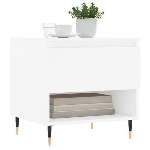 Sofaborde 2 stk. 50x46x50 cm konstrueret træ hvid