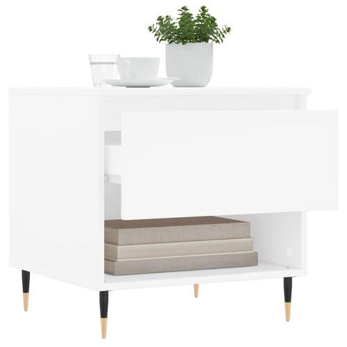 Sofaborde 2 stk. 50x46x50 cm konstrueret træ hvid