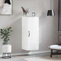 Vægskab 34,5x34x90 cm konstrueret træ hvid højglans