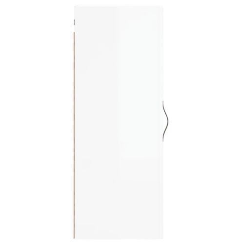Vægskab 34,5x34x90 cm konstrueret træ hvid højglans