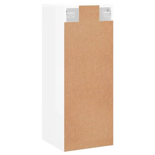 Vægskab 34,5x34x90 cm konstrueret træ hvid højglans