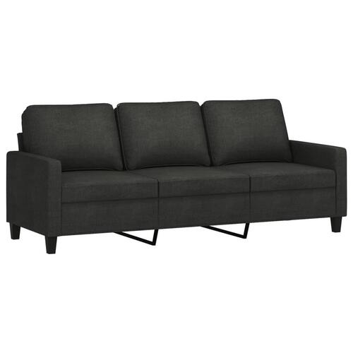 3-personers sofa med fodskammel 180 cm sort