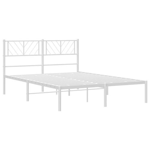 Sengeramme med sengegavl 150x200 cm metal hvid