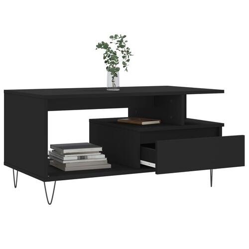 Sofabord 90x49x45 cm konstrueret træ sort