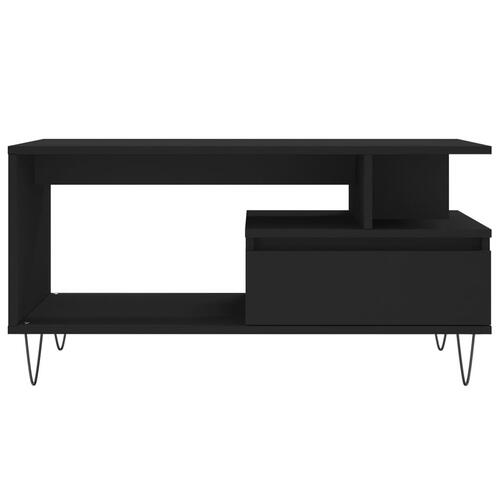 Sofabord 90x49x45 cm konstrueret træ sort