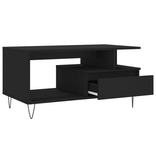 Sofabord 90x49x45 cm konstrueret træ sort