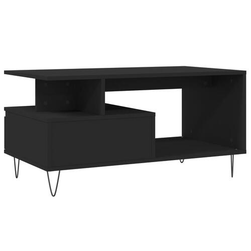 Sofabord 90x49x45 cm konstrueret træ sort