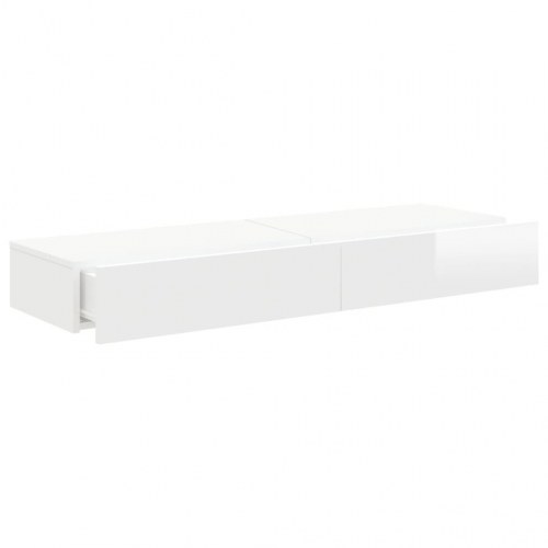 Tv-borde med LED-lys 2 stk. 60x35x15,5 cm hvid højglans