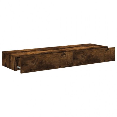 Tv-borde 2 stk. med LED-lys 60x35x15,5 cm røget egetræsfarve