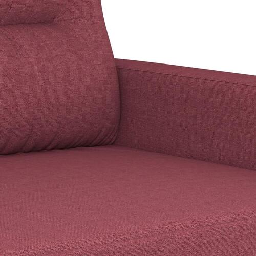 3 personers sofa med puder stof vinrød