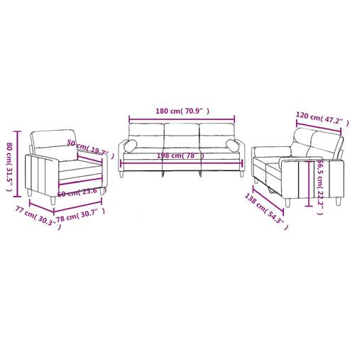 3 personers sofa med puder stof vinrød