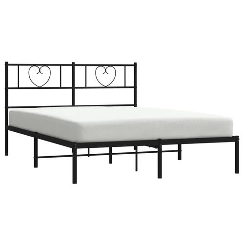Sengeramme med sengegavl 140x190 cm metal sort
