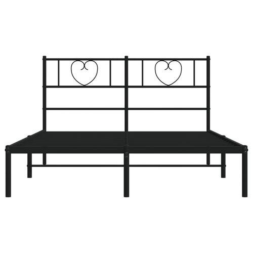Sengeramme med sengegavl 140x190 cm metal sort
