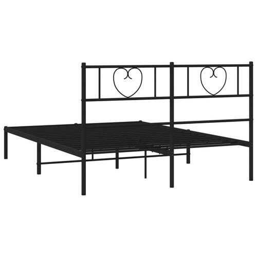 Sengeramme med sengegavl 140x190 cm metal sort