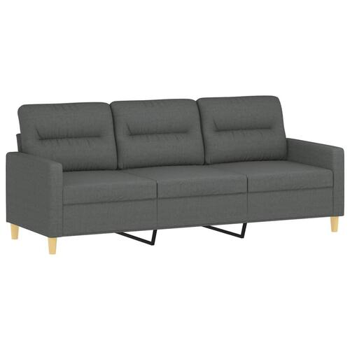 3 personers sofa med puder stof mørkegrå