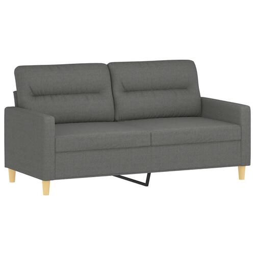 2 personers sofa med puder stof mørkegrå