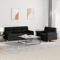 2 personers sofa med puder stof sort