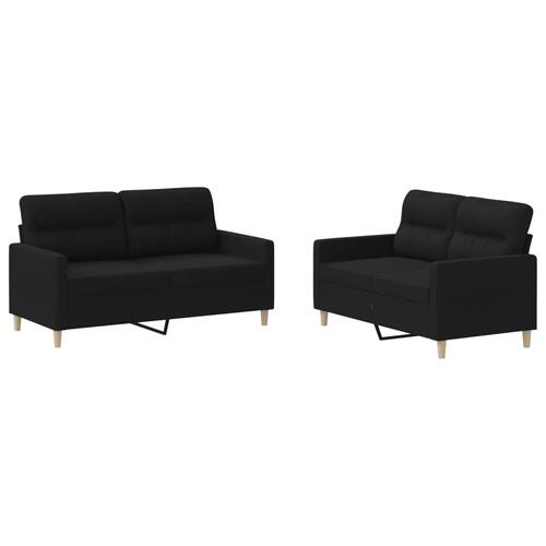 2 personers sofa med hynder stof sort