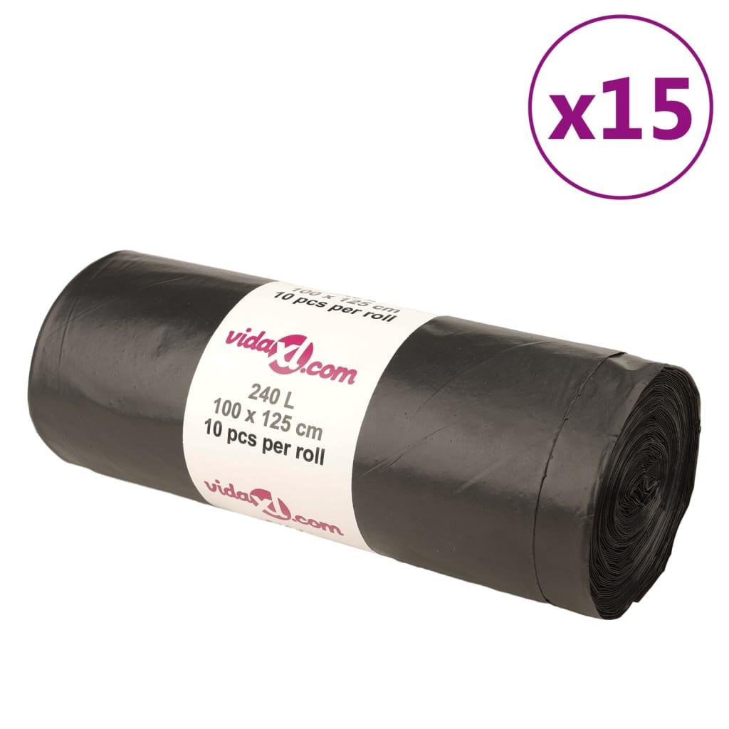 Affaldsposer 150 stk. 240 l sort